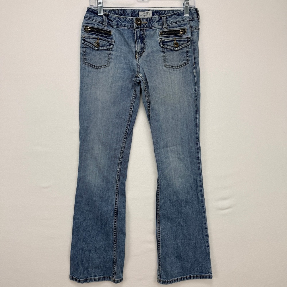 Aeropostale Hailey Skinny Flare Jeans Women 5/6 Blue Y2K Retro Boho Chic